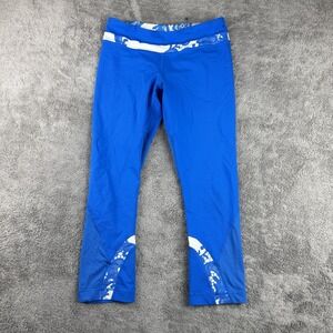 Lululemon Run Inspire‎ Crop Leggings Womens 6 Beaming Blue Laceoflage